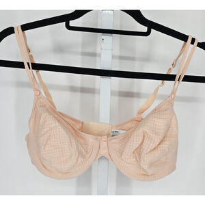 Vtg Barely There Womens Sz 38C Unlined T Shirt Bra Gingham Light Pink